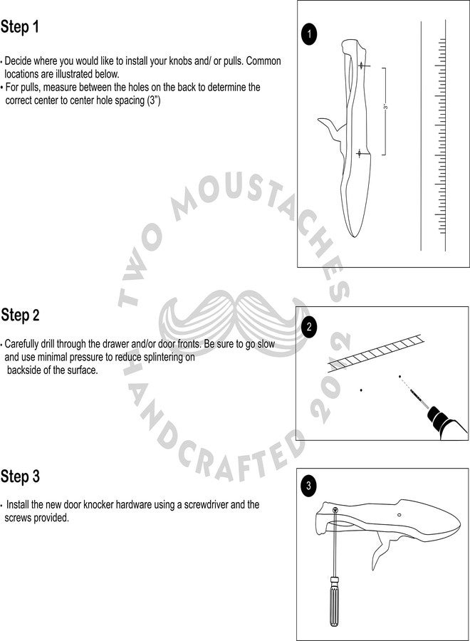 Two Moustaches Bull Head Design Brass Door Knocker - Image 5